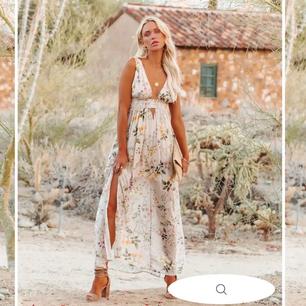 Rise, shine floral smocked maxi dress- peach blush